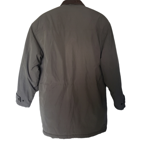 Members Only Microfiber Jacket Coat Men Size S Olive Green Pocket Leather Collar - Picture 4 of 9